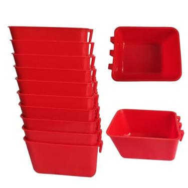 Imagem de Pacote com 10 bebedouros de galinha para pendurar 473 ml, copo de água de coelho, gaiola, pratos de comida de pássaros, tigela de irrigação de pombos com ganchos, bebedouro de galinheiro de codorna,