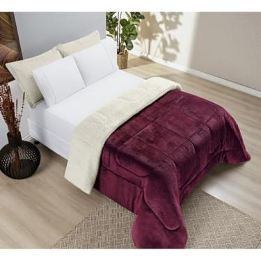 Imagem de Cobertor Solteiro manta sherpa lã carneiro bem quentinho 1 peça(Vinho)