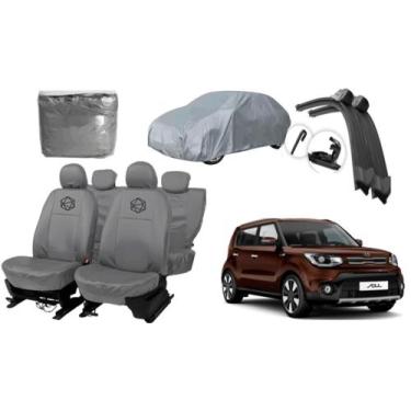 Imagem de Kit capa couro cinza Soul 2013 a 2019 + limpador + capa brinde - ferro