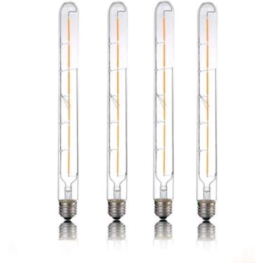 Imagem de T30 300mm Filamento Led Edison Lâmpada 6w Lâmpada Filamentar Edison Tubular Clear Bulb Retro Ultra Amarelo 2200k Para Lâmpada Regulável Doméstica, 2pcs