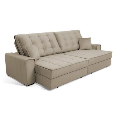 Imagem de Sofá 5 Lugares Retrátil e Reclinável Splendore Veludo Castanho