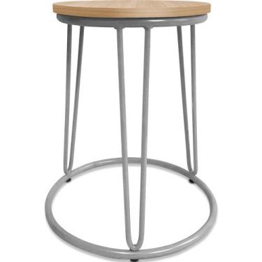 Imagem de Banco Banqueta Baixa Industrial Dinamarca Em Aço Balcão Bar Cozinha Pr