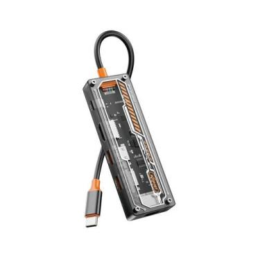 Imagem de Hub USB Multifunção HDMI RJ45 USB-C 3.0 4K Knup KP-HB507