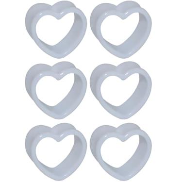 Imagem de Decentraland 6 peças preto 4 mm (6 G) acrílico oco coração duplo alargador de orelha expansor esconder medidores de orelhas túneis gage brincos de iniciante alargadores septo alongamento corporal