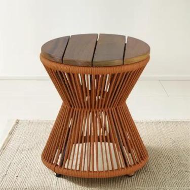 Imagem de Mesa De Centro Ampulheta Em Corda Náutica E Madeira Cumaru - Universe