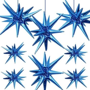 Imagem de 10 Balão Metalizado Estrela Sputnik 50cm Festa Decoração (Azul)
