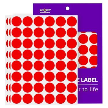 Imagem de PARLAIM Etiquetas adesivas de ponto de código de cor de 2,5 cm, adesivos de círculo vermelho, etiqueta de pontos redondos para marcação de escritório em casa, organização, 15P/720 peças (vermelho)