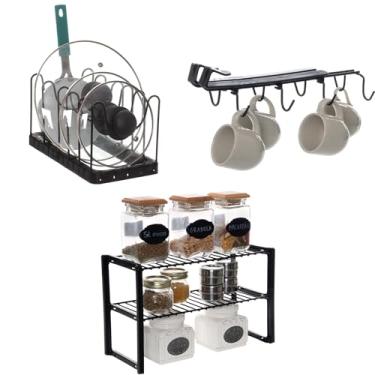 Imagem de Organizadores de Cozinha 3 peças Preto Metaltru - Kit 05