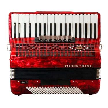Imagem de Acordeon 120 Baixos Todeschini Vermelho 41 Teclas com Bag - YW827