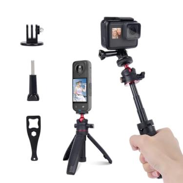 Imagem de Mechrig Mini tripé de bastão de selfie, haste de extensão compacta (15.5 cm-26.4 cm) e cabo portátil para GoPro Insta360 DJI Action Smartphone Sony ZV-1F ZV-1 A6600 câmera vlogging - YD043