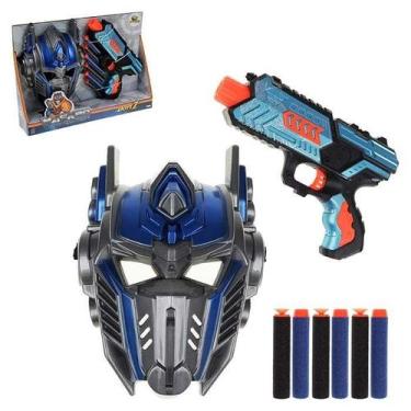 Imagem de Lança Dardo Masked Shooter DartZ Transformers Com 6 Dardos e Mascara R