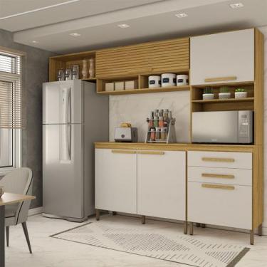 Imagem de Cozinha Compacta Serena 5 Portas 2 Gavetas Marrocos/Off White - Panora