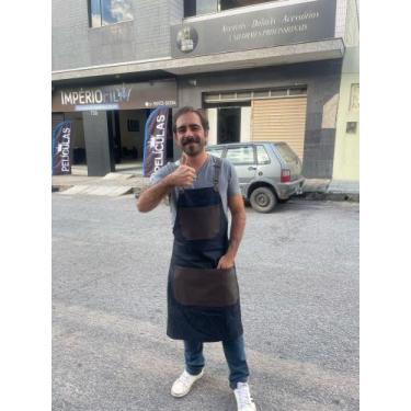 Imagem de Avental em Jeans Preto com material ecológico - Avental Uniforme Distr