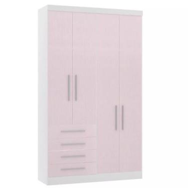 Imagem de Guarda-roupa Modulado 134,5cm 4 Portas 4 Gavetas Alpes Luciane, Branco