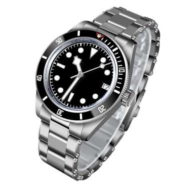 Imagem de FEIYASHI NH35 Relógio de pulso de mergulho de aço durável de luxo 300 m à prova d'água, vidro de cristal de safira para movimento Seiko NH35, mão luminosa, NH35 + Black Dail 1, Caixa de relógio de