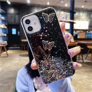 Imagem de Capa transparente com glitter para Huawei P30 Lite P20 Pro P40 P50 Y5 Y6 Y7 Y9 Prime 2019 P Smart Mate 20 Lite Capa protetora, preta, para Y5P 2020