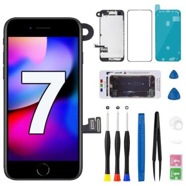 Imagem de Substituição de tela para iPhone 7 com fone de ouvido alto-falante sensor de proximidade câmera frontal botão home display LCD 3D Touch digitalizador kit de reparo A1660 A1778 A1779 4,7 polegadas
