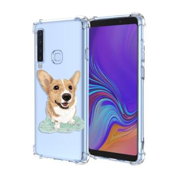 Imagem de OEURVQO Capa para Galaxy A9 2018 A9 Star Pro A9S, estampa de cachorro fofo transparente, animal de desenho animado, TPU macio à prova de choque, capa protetora de silicone para celular para Samsung