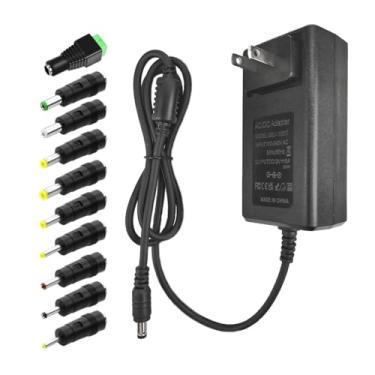 Imagem de Gilivier Fonte De Alimentação 12V 5A - Adaptador Universal Ca 100-240V Para Cc Com 10 Pontas (5,5 X 2,5 Mm/4,8 1,7 Mm) Fitas Led, Câmeras Cftv, Roteadores, Modems E Muito Mais