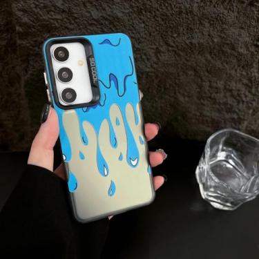 Imagem de MVVKKY para Samsung S24 Plus Luxury Paint Graffiti Art Case Pc Revestimento Capa (para Samsung S24 Plus/Preto ShuiDi)