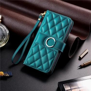 Imagem de Capa de couro flip para Samsung Galaxy A21s A51 A71 A12 A32 A52 A03 A13 A23 A33 A53 A73 A10 A20e A40 A50 A70 (para A33 5G/verde)