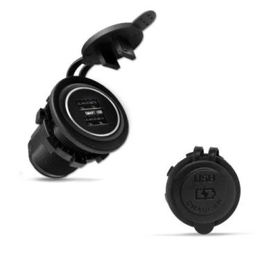 Imagem de Tomada Carregador Veicular 2 USB Smart 12v 24v 2.1 + 1Ah - Roadstar