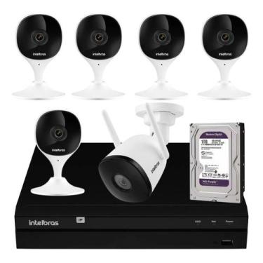Imagem de Kit Câmeras Mibo Intelbras Wifi 1 Externa E 5 Interna C/hd