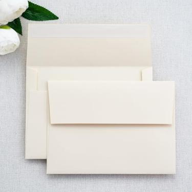 Imagem de PONATIA 50 envelopes 12 x 17 cm, envelopes A7 autoselados para casamentos, cartões de convite, fotos, cartões postais, cartões de felicitações, chá de bebê, graduação, cartões de presente de Natal