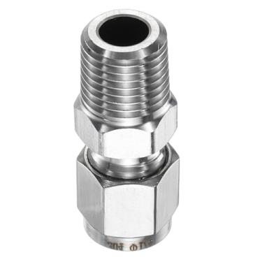Imagem de HARFINGTON Encaixe de compressão 1/10.2 cm OD x 1/10.2 cm PT rosca macho aço inoxidável acoplador reto adaptador tubo de compressão conector de encaixe de tubo para óleo gás água