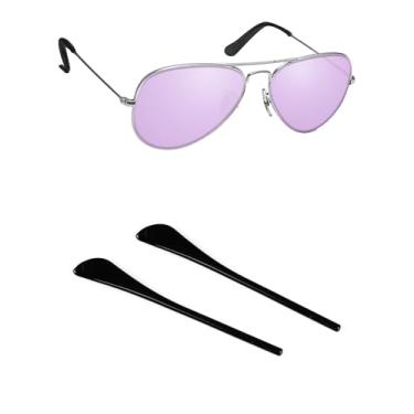 Imagem de Handwith 2 pares de meias de silicone macio para óculos de sol RayBan Aviator RB3025/RB3044/Caravan RB3136, kit de substituição de peças sobressalentes para óculos de ajuste confortável antiderrapante