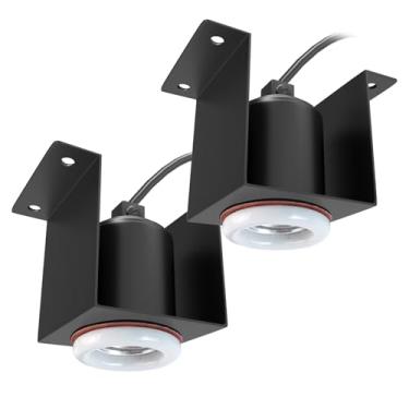 Imagem de LURMMUE Pacote com 2 luminárias de calor para répteis com soquete de cerâmica – Suporte de luz de terrário para lagarto, lagartixa, cobra, dragão barbudo – máx. 300 W, interruptor independente, fácil