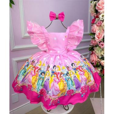 Imagem de Vestido Princesas Disney Rosa Temático Kids - no-brand