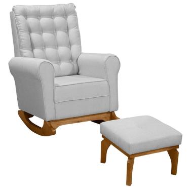 Imagem de Poltrona de Amamentação Paris com Balanço Pés Canoa e Puff - Fratello