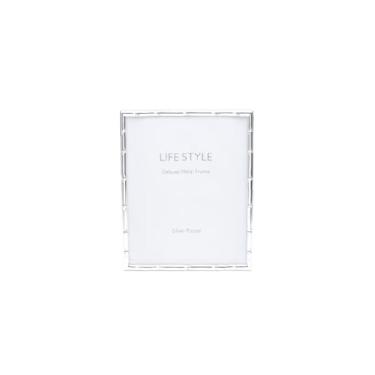 Imagem de WOLFF Porta-Retrato de Aço Bambu Prata 13cm x 18cm - Enxoval - Casamento - Decoração - Álbum de Fotos - Enfeites - Moldura Elegante Para Mesa e Parede