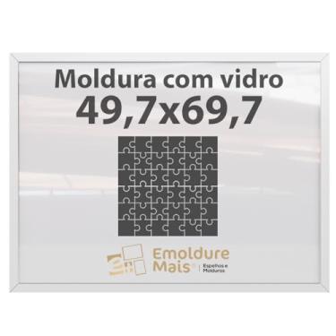 Imagem de Moldura para Quebra Cabeça Cabeca 69,7x49,7 1000 peças Com Vidro para Quadro Puzzles Grow cor Branca