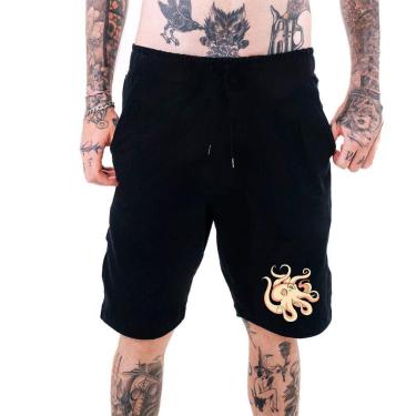 Imagem de Bermuda Moletinho MasculinaPolvo Tentáculos Arte Abstract Streetwear-Masculino