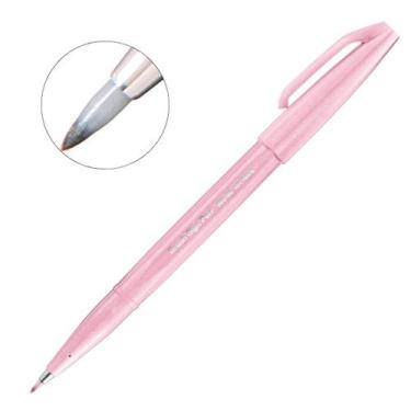 Imagem de Caneta Pincel Brush Sign Pentel Lettering Desenho Caligrafia, Rosa Pas