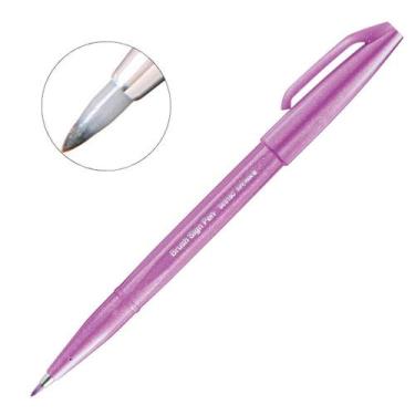 Imagem de Caneta Pincel Brush Sign Pentel Lettering Desenho Caligrafia, Lilás