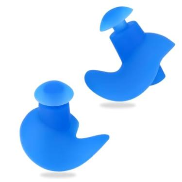 Imagem de Protetor Auricular de Silicone para Natação, Moldável, Reutilizável, Azul, 2 Unidades
