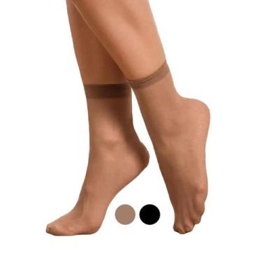 Imagem de Meia Fina Transparente Soquete Fio 15 Dantelle Demillus 209870, Bege n