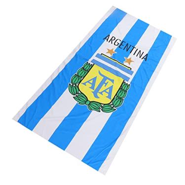 Imagem de KIMISS 2022 Toalha de Praia de Bandeira da Equipe Nacional, Toalha de Banho de Fibra de 140x72 Cm para Fãs de Futebol, Seco Rápido e Versátil para Uso da Piscina, Praia e Banho (Argentina)