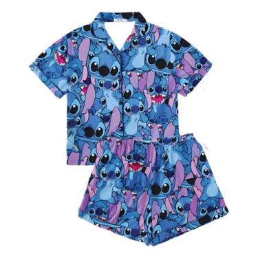 Imagem de Pijama Americano Infantil Stitch Roupa De Dormir Personagens Menina - 