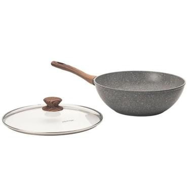 Imagem de Panela Wok Style Cook Cerâmica em Alumínio Indução 28cm 4,15L Grafito Mimo Style
