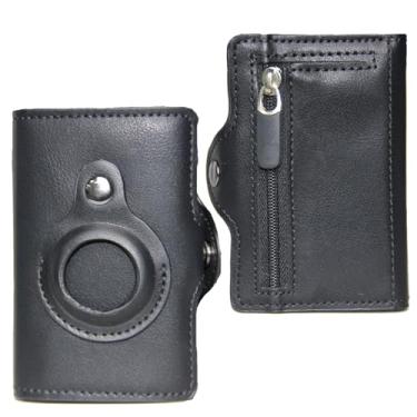 Imagem de EUHBLE Carteira masculina minimalista AirTag, porta-cartão de crédito para Air Tag, carteira masculina ultrafina de fibra de carbono com bloqueio de RFID, clipe para dinheiro de grande capacidade