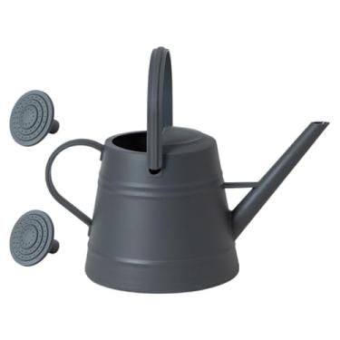 Imagem de WeiLaiKeQi Regador de 1 galão para plantas de interior, portátil, prático, espesso, multiuso, bico longo com aspersor de água, Cinza Escuro