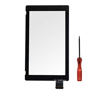 Imagem de lenboes Peça de substituição para digitalizador de tela sensível ao toque LCD com lente externa frontal (sem tela LCD) com ferramenta de abertura para Nintendo Switch NS 2017