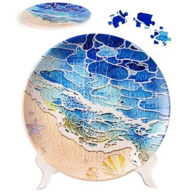 Imagem de PieceRelax Prato Quebra-Cabeça 3D Com 124 Peças - Conchas E O Mar Presente Exclusivo Decoração Para Casa Plástico [Pl1011]
