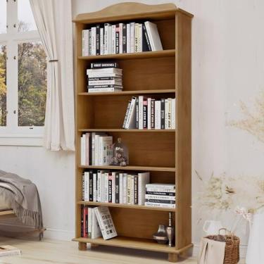 Imagem de Estante Livreiro 85cm Com Prateleiras Pé Madeira Rubia Freijó F07 - Mp