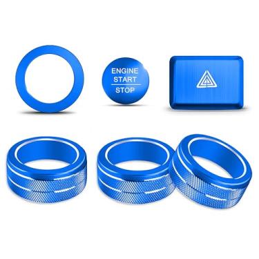 Imagem de Para Honda Civic 2022-2025, Accord/CRV/HRV 2023-2025, Acura Integra 2023-2025 & ADX 2025 Acessórios Tampa do Botão - Anel de Tampa de Botão de Parada de Pressão de Luz de Perigo A/C Acabamento de Liga