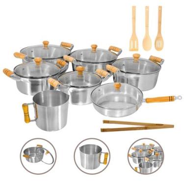 Imagem de Jogo de Panelas 11 Peças Alumínio Fundido Grosso Batido Polido - Feher